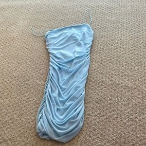 Light Blue Hello Molly Ruched Dress with Back Cut Out